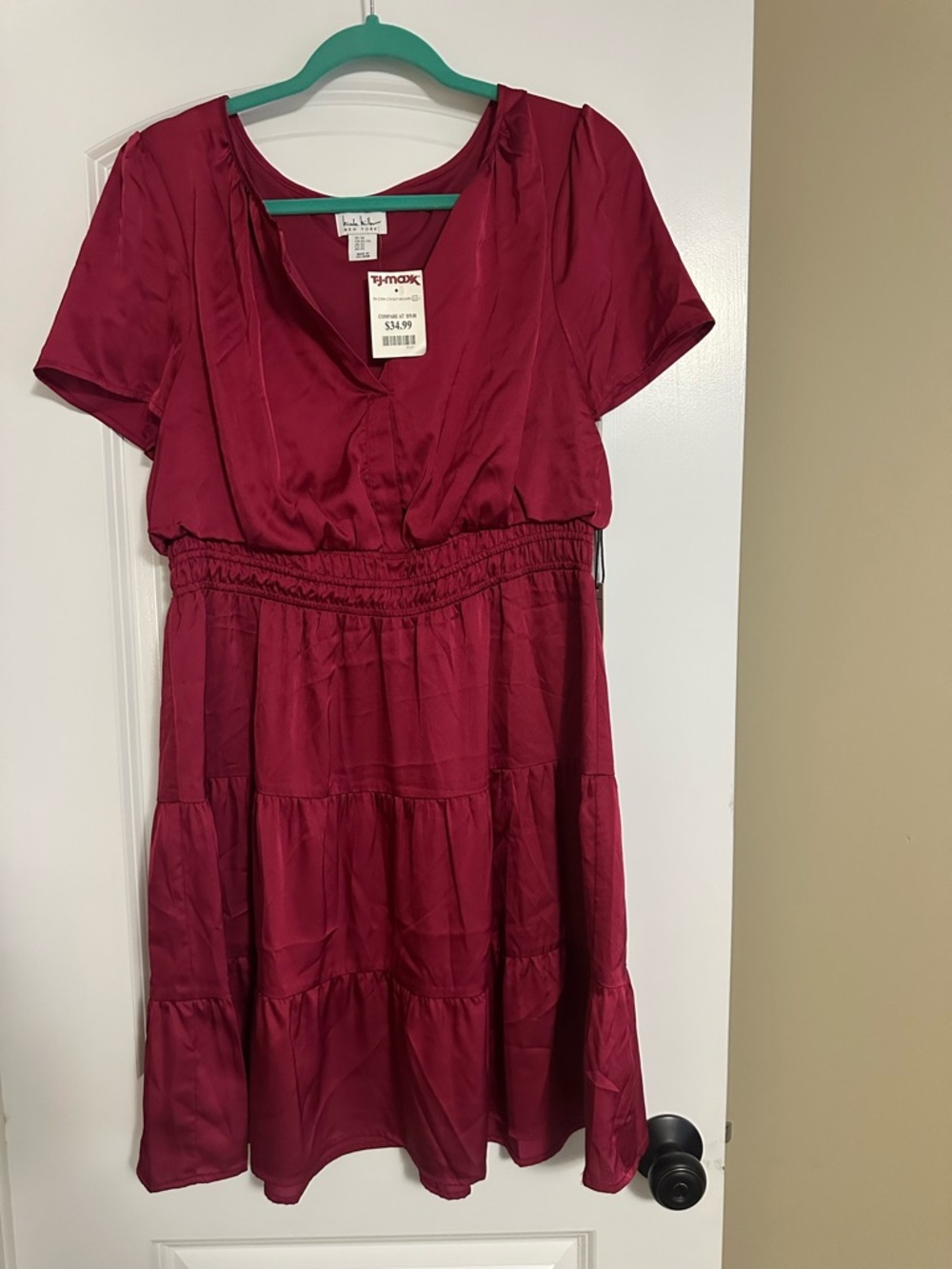 Nicole Miller Burgundy Midi Dress